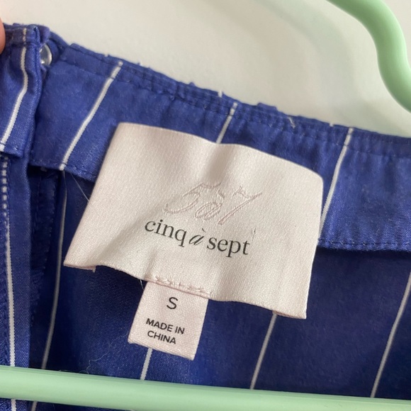 Cinq a Sept Striped V-Neck Peplum top - Picture 4 of 4